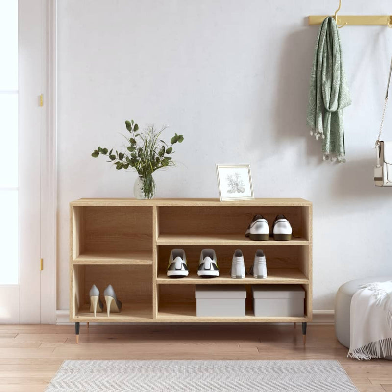 Afbeelding laden in galerijviewer, Vidaxl schoenenkast 102x36x60 cm bewerkt hout sonoma eikenkleurig

