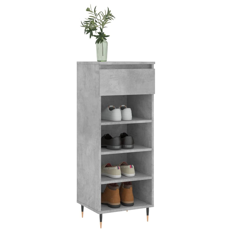 Afbeelding laden in galerijviewer, Vidaxl schoenenkast 40x36x105 cm bewerkt hout betongrijs
