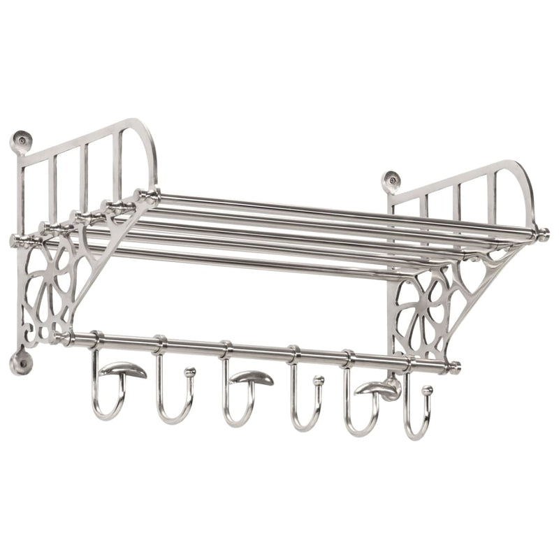 Afbeelding laden in galerijviewer, Vidaxl bagagerek met kleerhangers wandmontage aluminium
