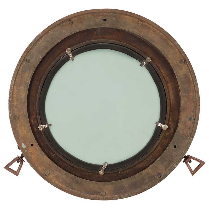 Afbeelding laden in galerijviewer, Vidaxl wandspiegel patrijspoort ø38 cm aluminium en glas
