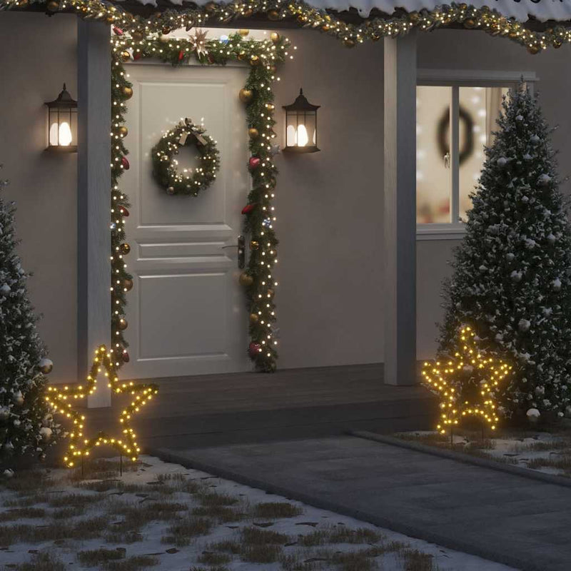 Afbeelding laden in galerijviewer, Vidaxl kerstverlichting ster met grondpinnen 80 led's 60 cm
