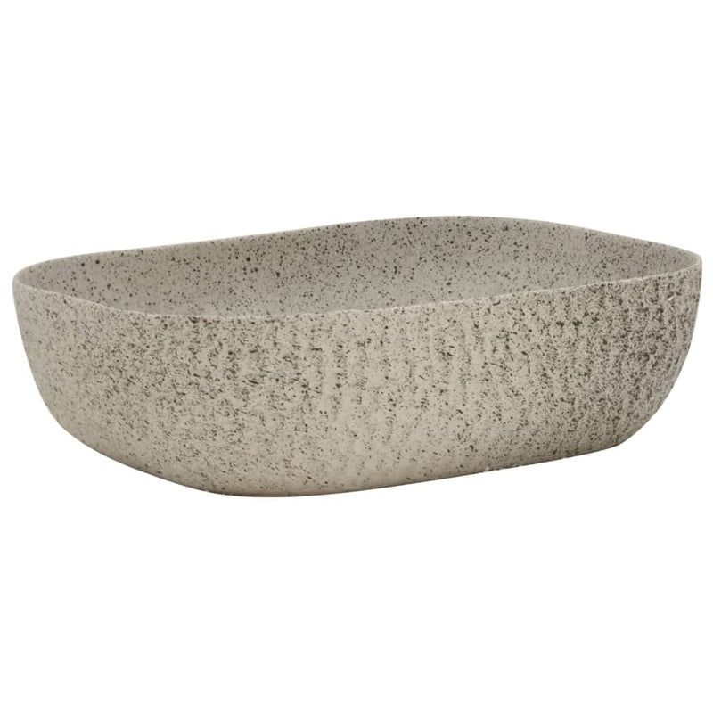 Afbeelding laden in galerijviewer, Vidaxl opzetwasbak rechthoekig 48x37,5x13,5 cm keramiek grijs
