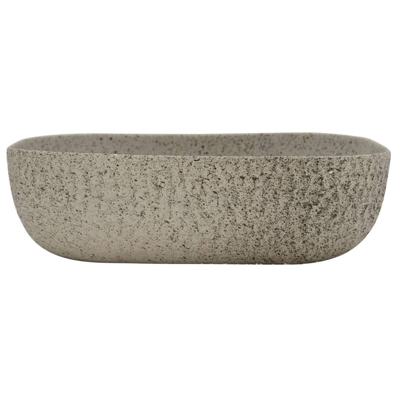 Afbeelding laden in galerijviewer, Vidaxl opzetwasbak rechthoekig 48x37,5x13,5 cm keramiek grijs
