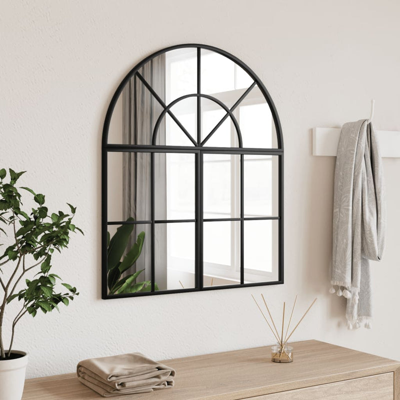 Afbeelding laden in galerijviewer, Vidaxl wandspiegel boog 60x70 cm ijzer zwart
