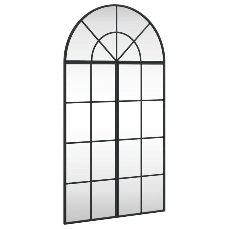 Afbeelding laden in galerijviewer, Vidaxl wandspiegel boog 60x110 cm ijzer zwart

