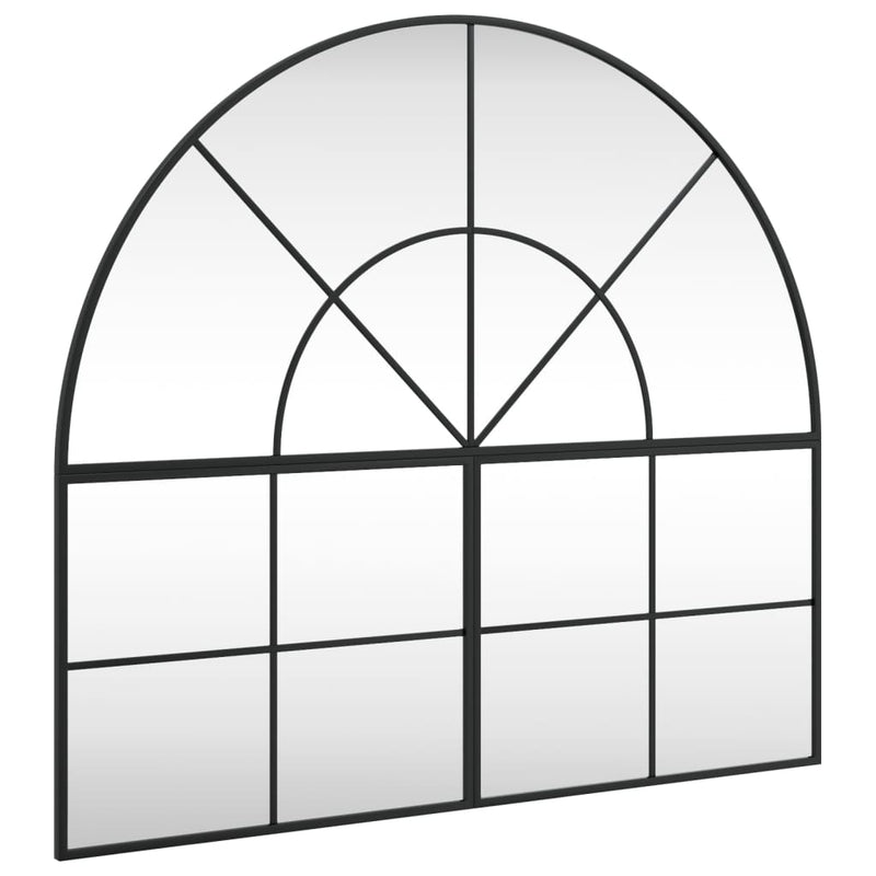 Afbeelding laden in galerijviewer, Vidaxl wandspiegel boog 100x90 cm ijzer zwart
