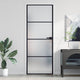 Vidaxl binnendeur smal 76x201,5 cm gehard glas en aluminium zwart