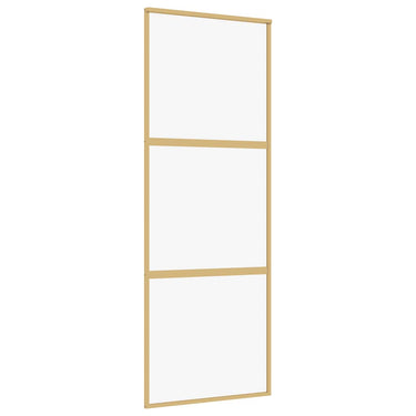 Vidaxl schuifdeur 76x205 cm helder esg-glas en aluminium goudkleurig