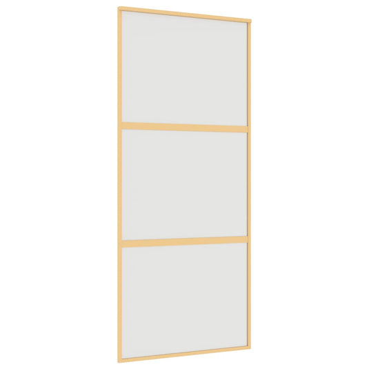 Vidaxl schuifdeur 90x205 cm mat esg-glas en aluminium goudkleurig