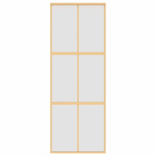 Vidaxl schuifdeur 76x205 cm mat esg-glas en aluminium goudkleurig