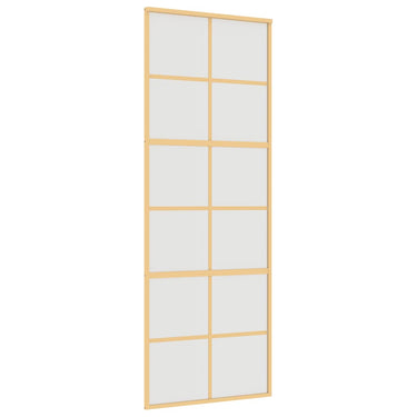 Vidaxl schuifdeur 76x205 cm mat esg-glas en aluminium goudkleurig