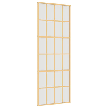 Vidaxl schuifdeur 76x205 cm mat esg-glas en aluminium goudkleurig