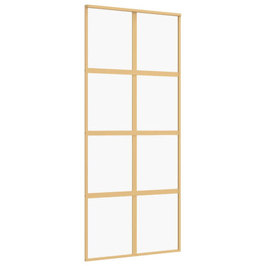 Vidaxl schuifdeur 90x205 cm helder esg-glas en aluminium goudkleurig