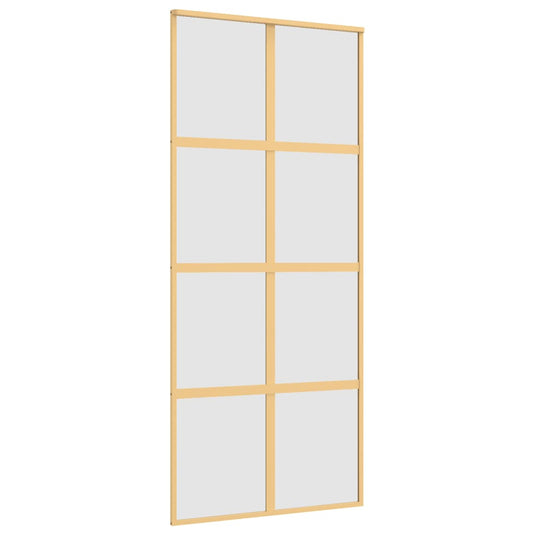 Vidaxl schuifdeur 90x205 cm mat esg-glas en aluminium goudkleurig