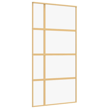 Vidaxl schuifdeur 102,5x205 cm helder esg-glas en aluminium goudkleur