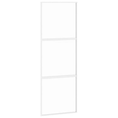 Vidaxl schuifdeur 76x205 cm gehard glas en aluminium wit