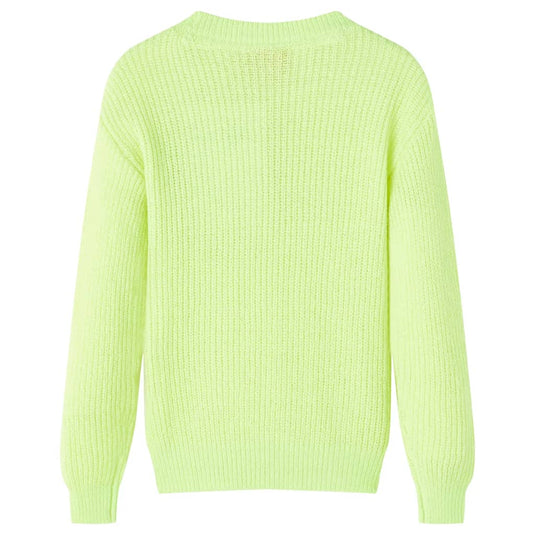 VidaXL Kindertrui gebreid 104 neongeel