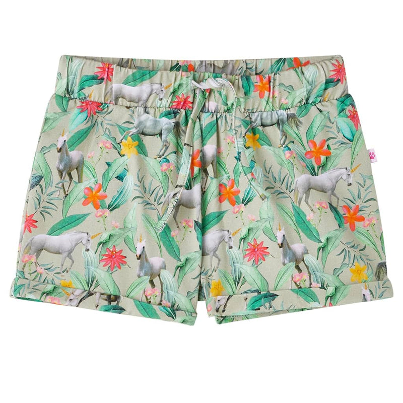 Afbeelding laden in galerijviewer, VidaXL Kindershorts met trekkoord 92 lichtkaki
