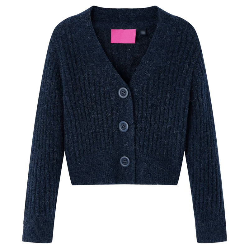 Afbeelding laden in galerijviewer, Vidaxl kindervest gebreid 116 marineblauw
