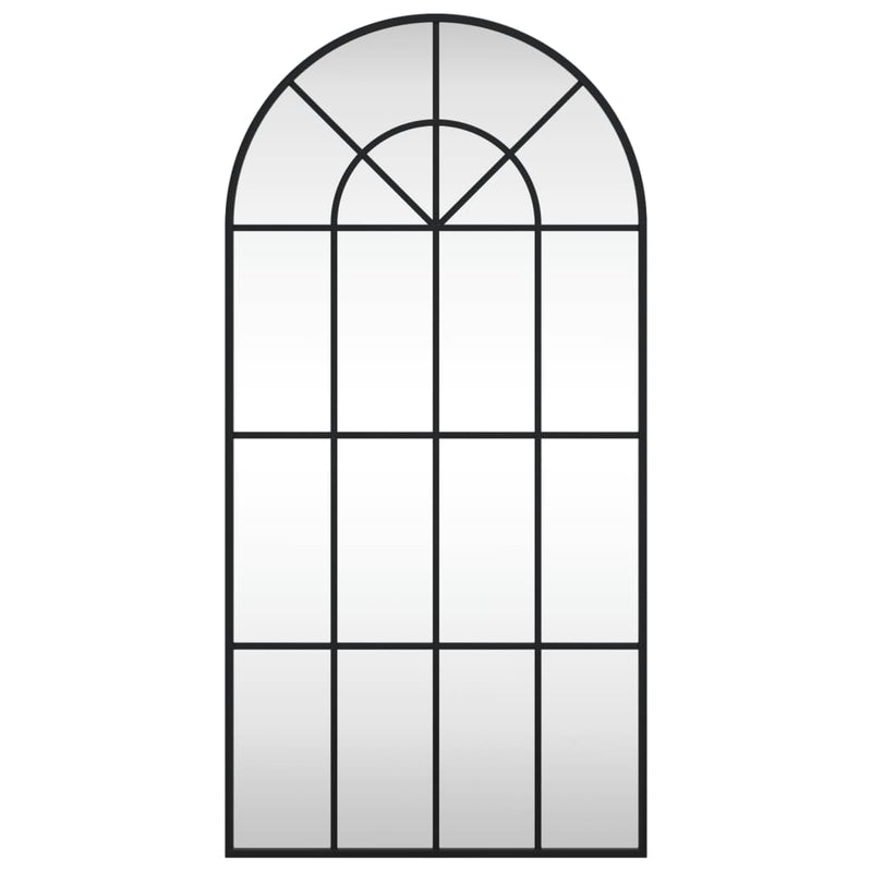 Afbeelding laden in galerijviewer, Vidaxl wandspiegel boog 50x100 cm ijzer zwart
