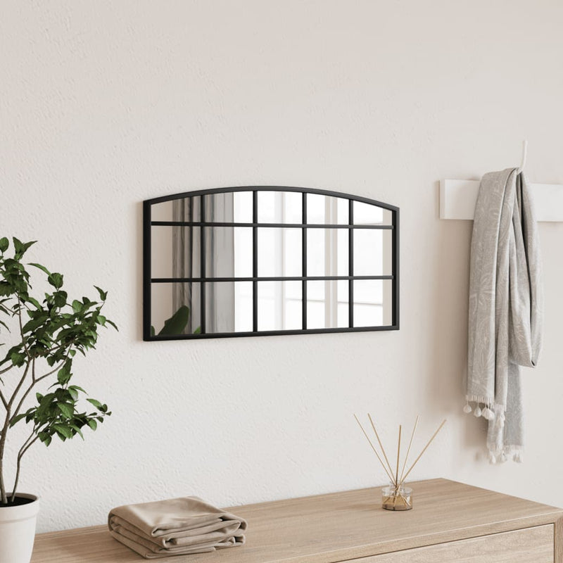 Afbeelding laden in galerijviewer, Vidaxl wandspiegel boog 60x30 cm ijzer zwart
