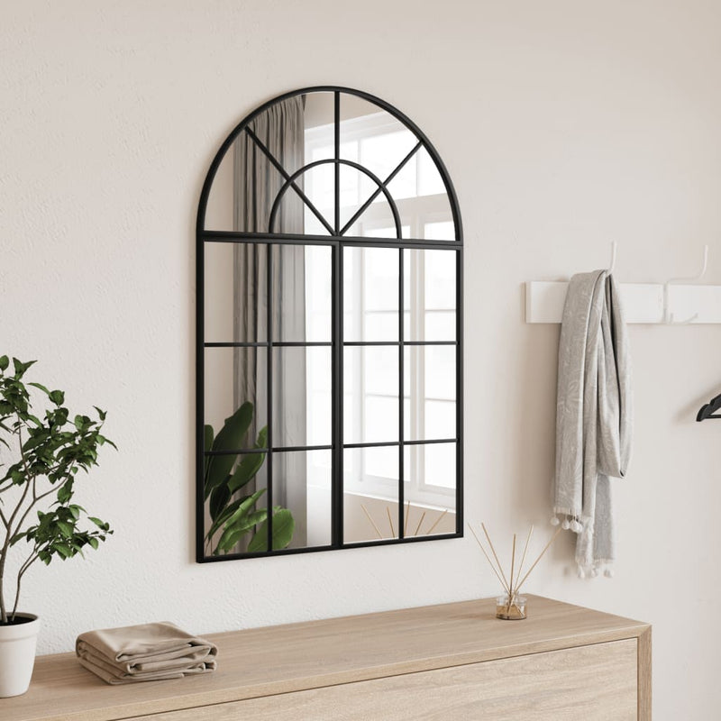 Afbeelding laden in galerijviewer, Vidaxl wandspiegel boog 60x30 cm ijzer zwart
