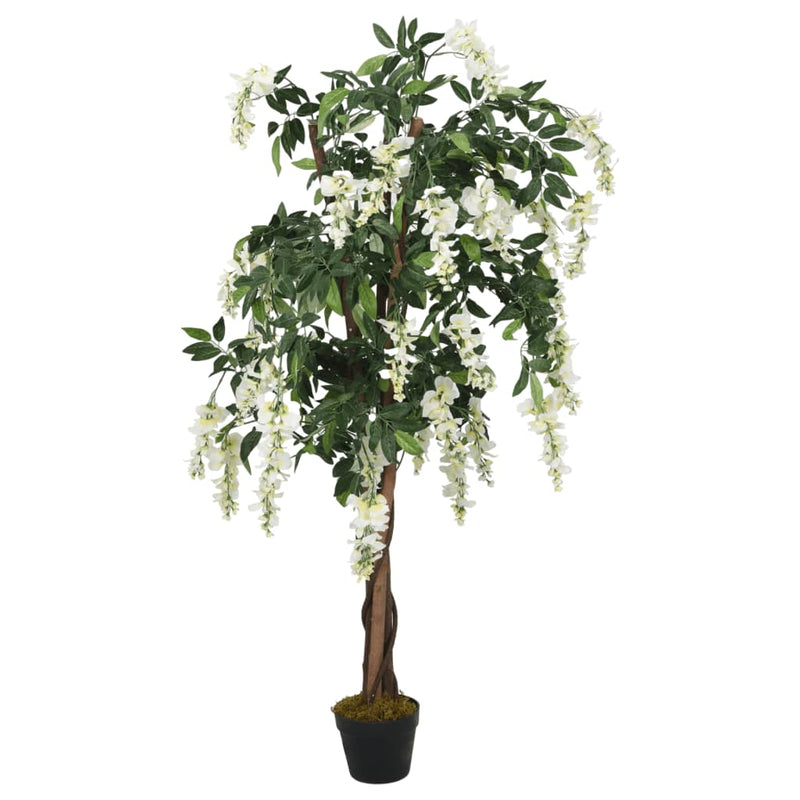 Afbeelding laden in galerijviewer, Vidaxl kunstplant wisteria 1470 bladeren 200 cm groen en wit
