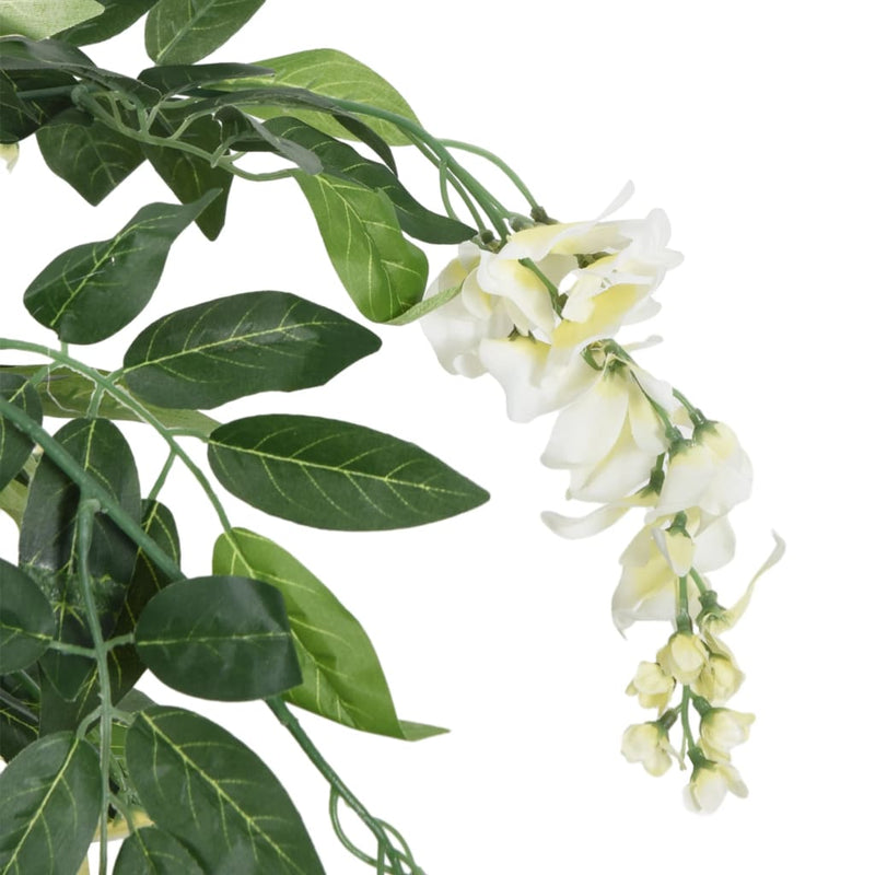 Afbeelding laden in galerijviewer, Vidaxl kunstplant wisteria 1470 bladeren 200 cm groen en wit
