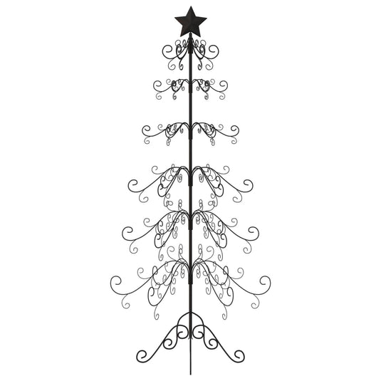 Vidaxl kerstdecoratie kerstboom 215 cm metaal zwart