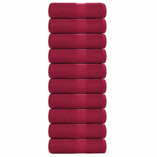 Vidaxl washandjes frogn 10 st 30x30 cm 360 g m² bordeaux
