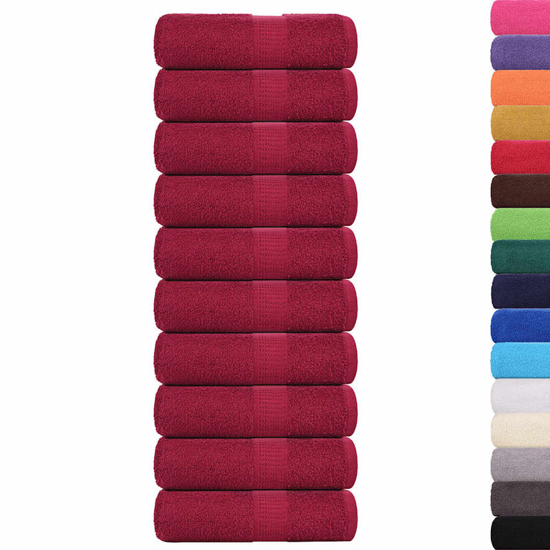 Afbeelding laden in galerijviewer, Vidaxl washandjes frogn 10 st 30x30 cm 360 g m² bordeaux

