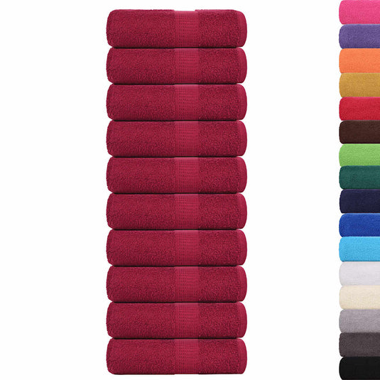 Vidaxl washandjes frogn 10 st 30x30 cm 360 g m² bordeaux