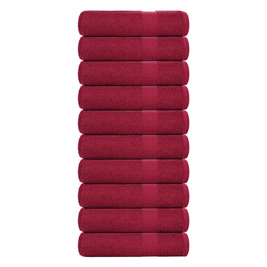 Vidaxl douchehanddoeken frogn 10 st 70x140 cm 360 g m² bordeaux