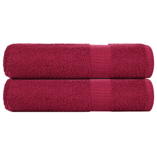 Vidaxl badhanddoeken frogn 2 st 100x150 cm 360 g m² bordeaux