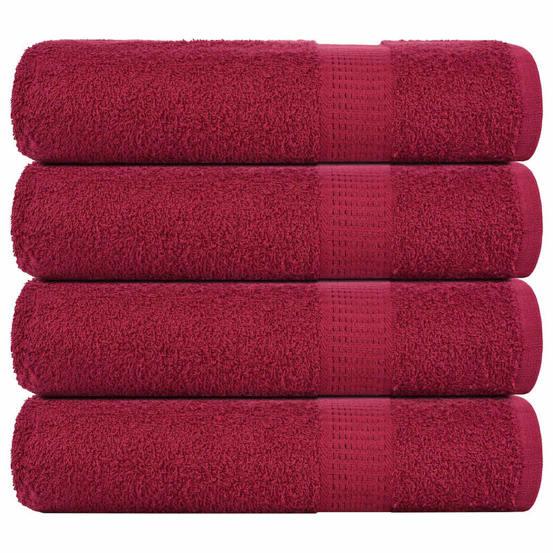 Afbeelding laden in galerijviewer, Vidaxl badhanddoeken frogn 4 st 100x150 cm 360 g m² bordeaux
