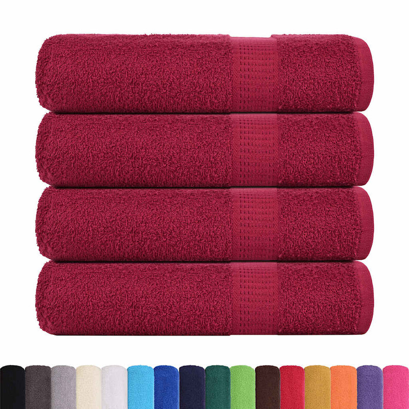 Afbeelding laden in galerijviewer, Vidaxl badhanddoeken frogn 4 st 100x150 cm 360 g m² bordeaux
