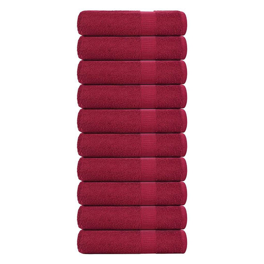 Vidaxl badhanddoeken frogn 10 st 100x150 cm 360 g m² bordeaux