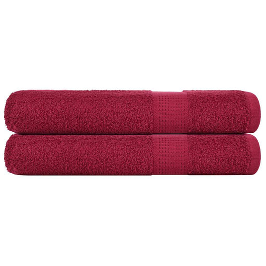Vidaxl handdoeken frogn 2 st 100x200 cm 360 g m² bordeaux