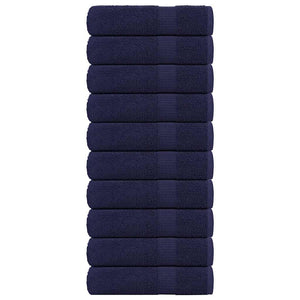 Vidaxl douchehanddoeken 10 st 70x140cm 360g m² 100% katoen marineblauw