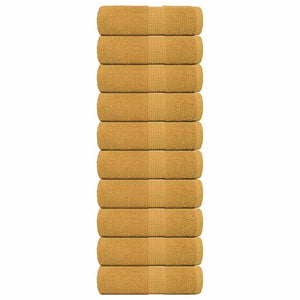 Vidaxl washandjes frogn 10 st 30x30 cm 360 g m² goud