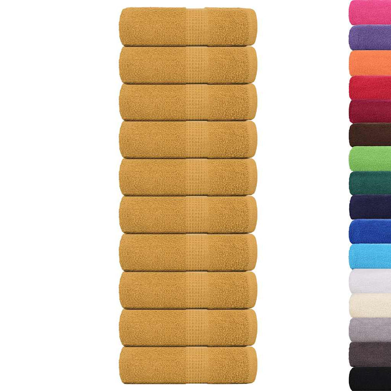 Afbeelding laden in galerijviewer, Vidaxl washandjes frogn 10 st 30x30 cm 360 g m² goud
