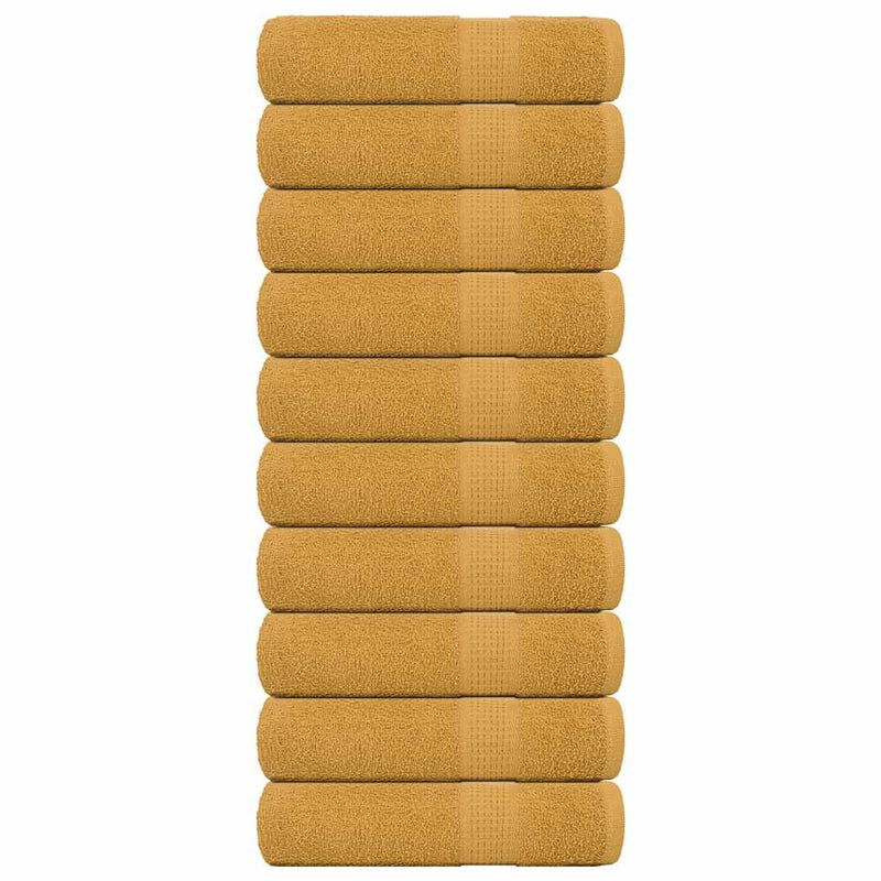 Afbeelding laden in galerijviewer, Vidaxl handdoeken frogn 10 st 50x100 cm 360 g m² goud
