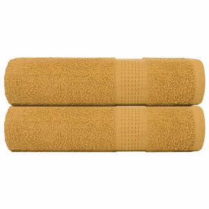 Vidaxl douchehanddoeken frogn 2 st 70x140 cm 360 g m² goud