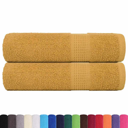 Vidaxl douchehanddoeken frogn 2 st 70x140 cm 360 g m² goud
