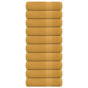 Vidaxl douchehanddoeken frogn 10 st 70x140 cm 360 g m² goud