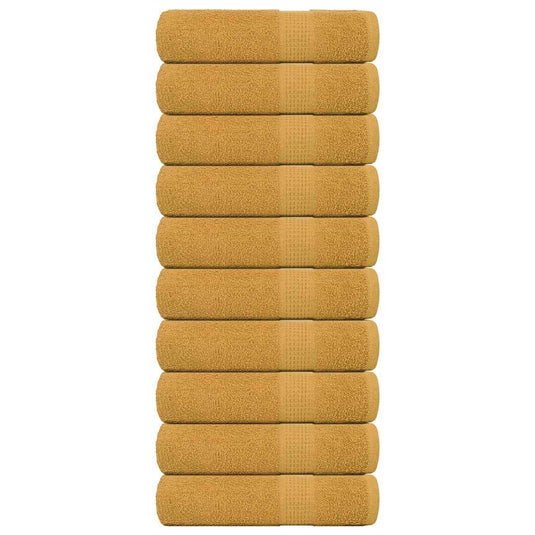 Vidaxl douchehanddoeken frogn 10 st 70x140 cm 360 g m² goud