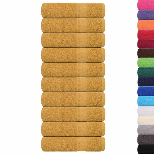Vidaxl douchehanddoeken frogn 10 st 70x140 cm 360 g m² goud