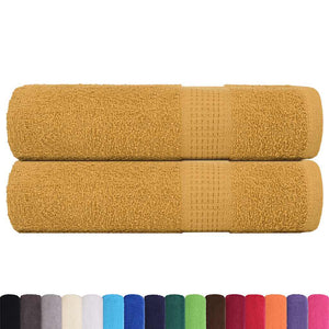 Vidaxl badhanddoeken frogn 2 st 100x150 cm 360 g m² goud