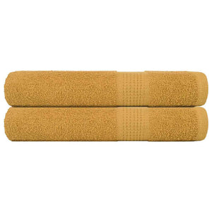 Vidaxl handdoeken frogn 2 st 100x200 cm 360 g m² goud