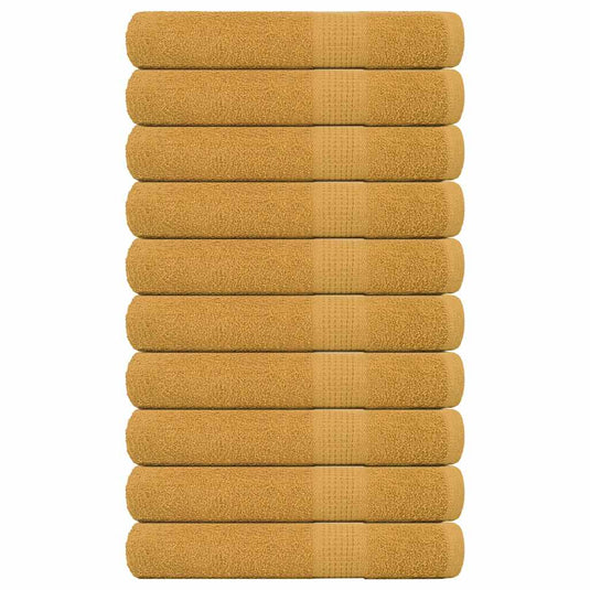 Vidaxl handdoeken frogn 10 st 100x200 cm 360 g m² goud